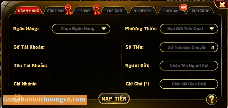 Quy trình nạp tiền online tại cổng game bài Top88 Club