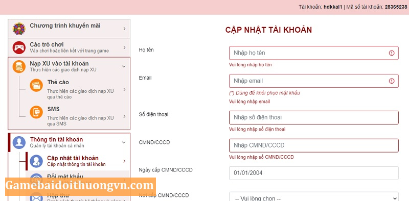 Giữ kín và không được tiết lộ thông tin tài khoản