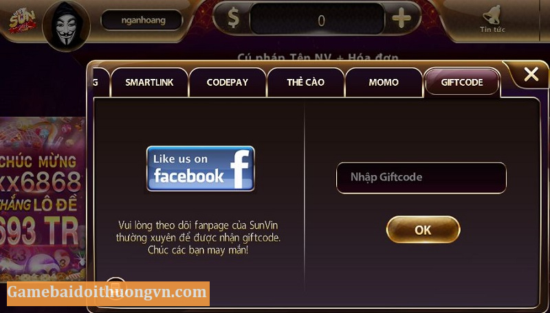 Các thành viên tha hồ nhận mã code tại fanpage cổng game