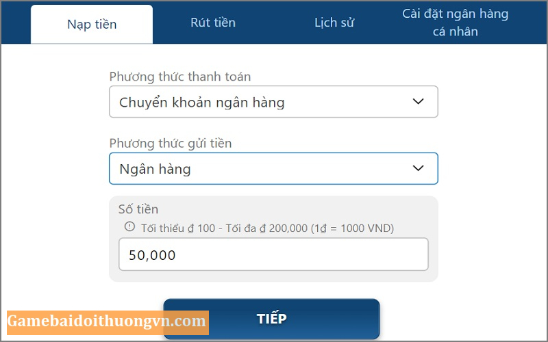 Chia sẻ cách nạp tiền vào tài khoản với đầy đủ các bước giao dịch