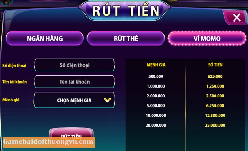 Các bước rút tiền miễn phí tại Winbit