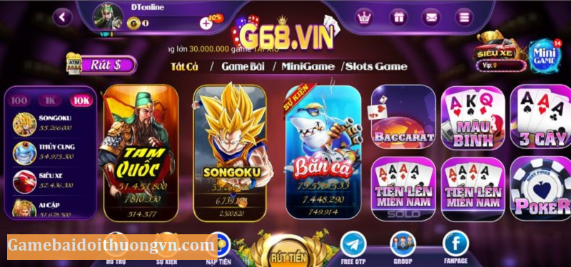 Cổng game G68 Vin hiện đang là sân chơi cá cược hàng đầu