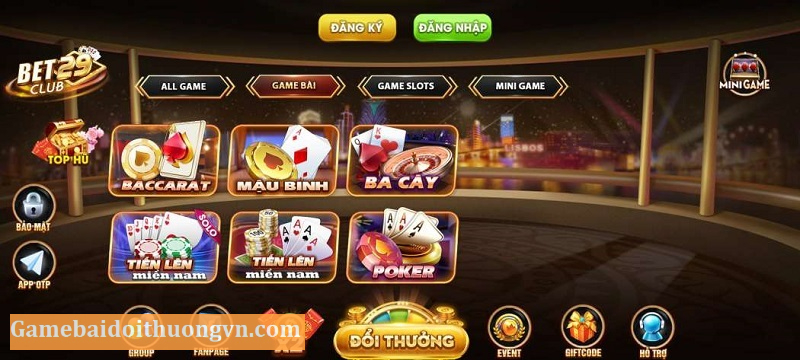 Sảnh game bài thú vị và thu hút các game thủ