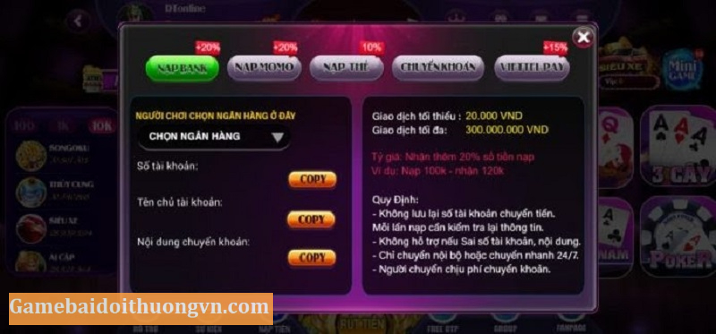 Nạp và rút tiền nhanh tại cổng game bài đổi thưởng G68 Vin nhanh chóng