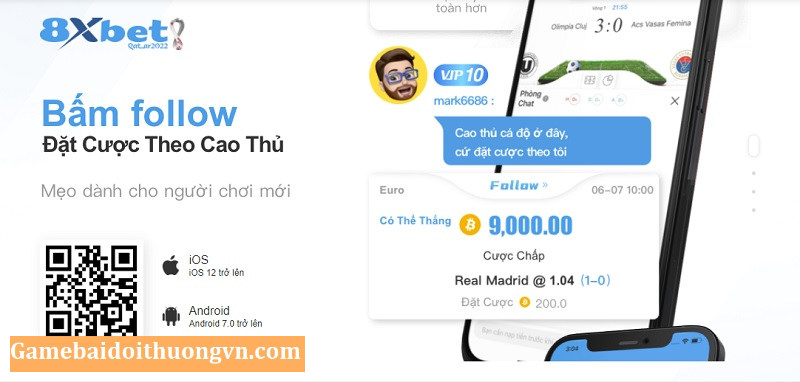 Tải ứng dụng chơi game 8xBet về hệ điều hành Android 