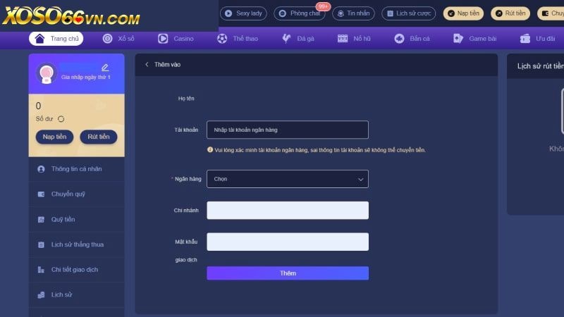 Nạp tiền Xoso66 nhanh chóng