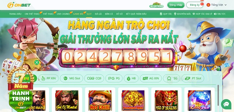 Giành thưởng lớn tại Slot game Onbet